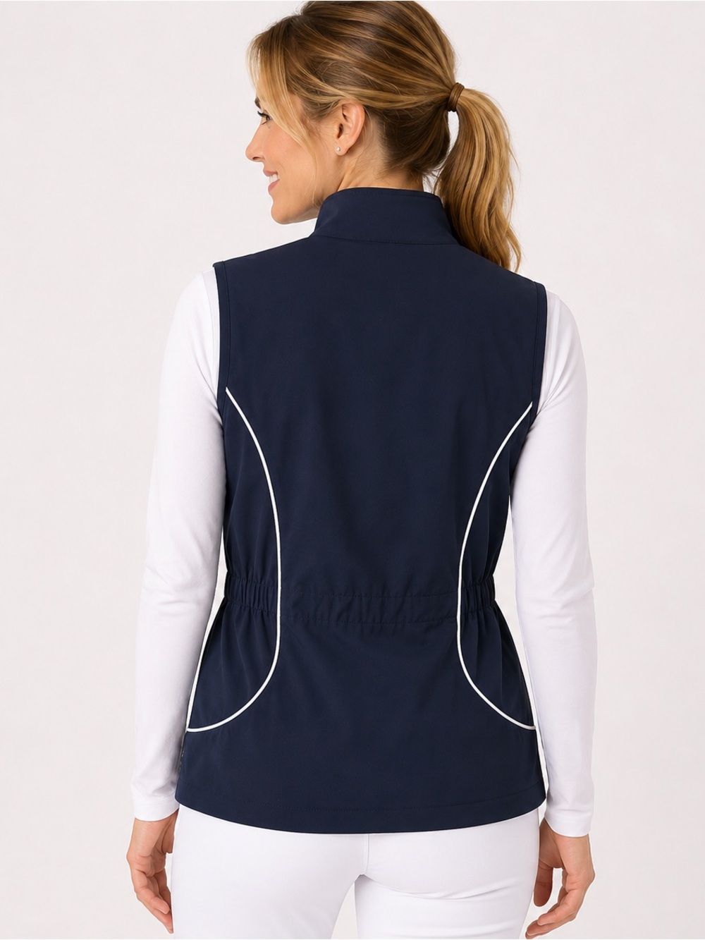 NWT EP Pro High Society Navy Golf Zip Front Sleeveless Vest, M, MSRP $78 - Picture 2 of 13